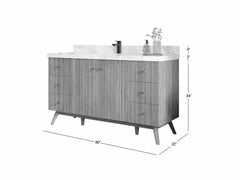 Pasadena White Oak 60 in. W x 22 in. D Single Sink Bathroom Vanity - photo 5