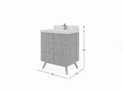 Pasadena Teak Wood 30 in. W x 22 in. D Single Sink Bathroom Vanity - photo 5