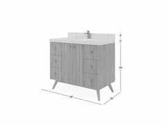 Pasadena Teak Wood 42 in. W x 22 in. D Single Sink Bathroom Vanity - photo 5