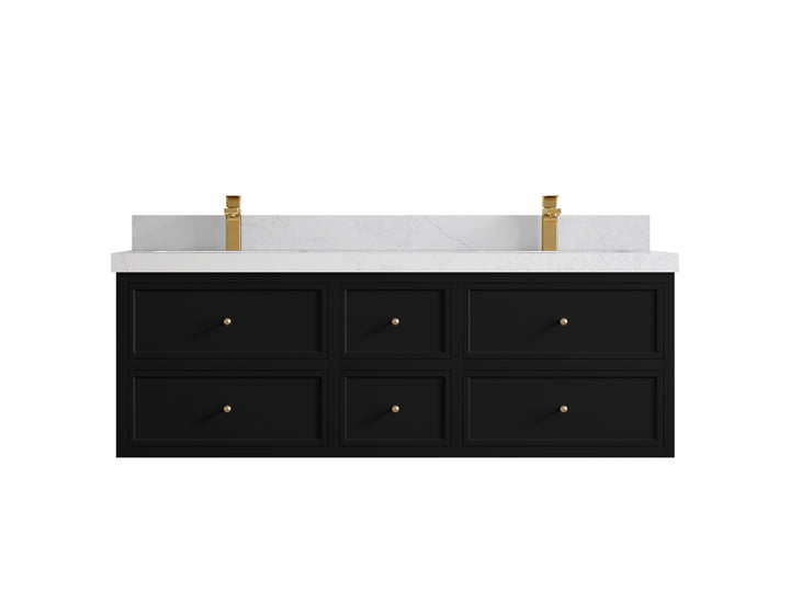 Roswell Floating 60 in. W x 22 in. D Double Sink Bathroom Vanity - photo 1