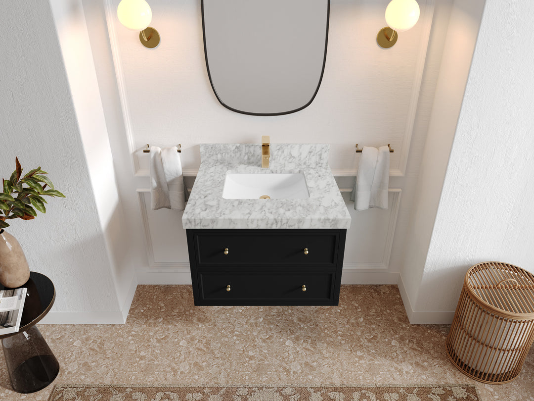 Roswell Floating 30 in. W x 22 in. D Single Sink Bathroom Vanity