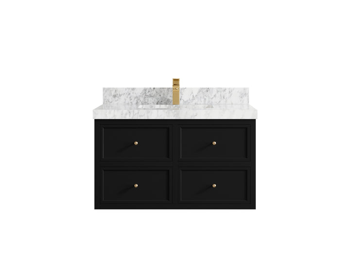 Roswell Floating 36 in. W x 22 in. D Center Sink Bathroom Vanity - photo 11