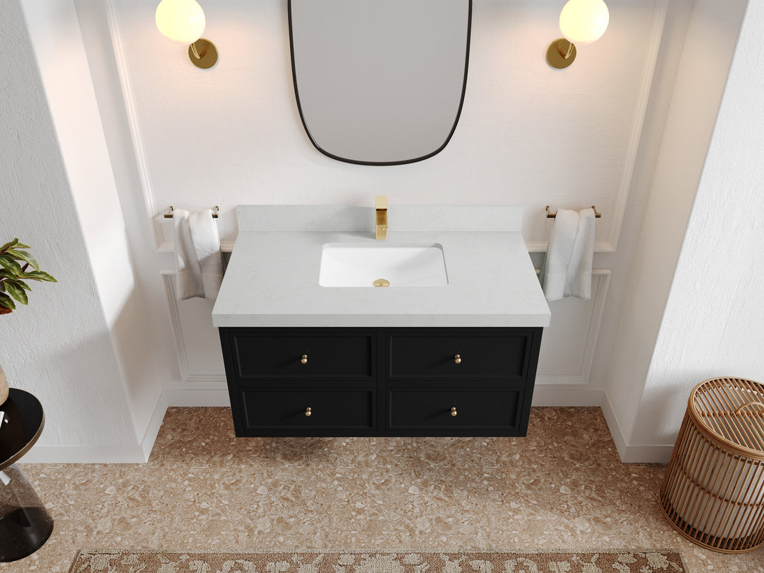 Roswell Floating 42 in. W x 22 in. D Single Sink Bathroom Vanity