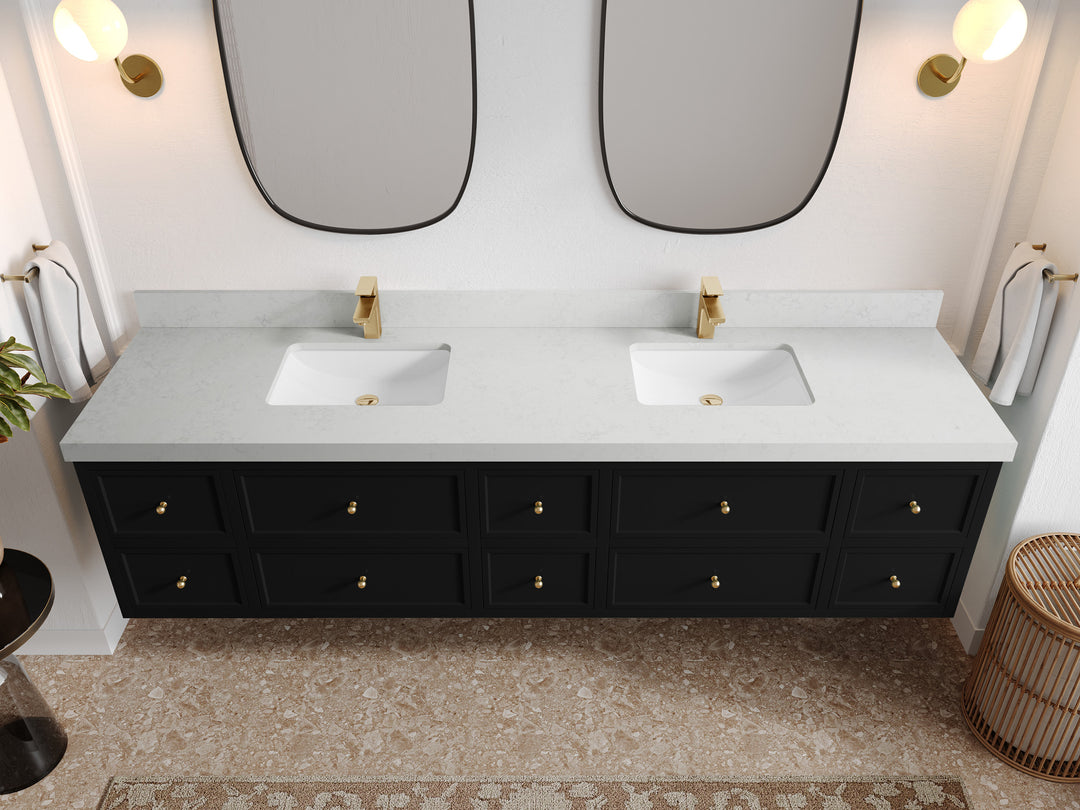 Roswell Floating 84 in. W x 22 in. D Double Sink Bathroom Vanity