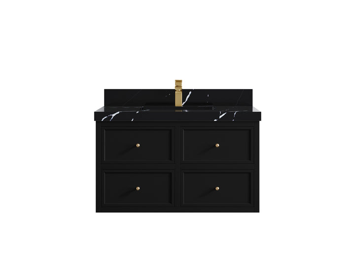 Roswell Floating 36 in. W x 22 in. D Center Sink Bathroom Vanity - photo 9