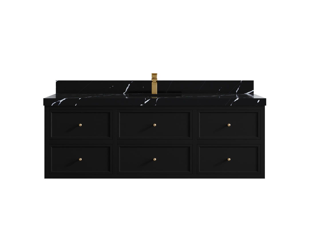 Roswell Floating 60 in. W x 22 in. D Single Sink Bathroom Vanity