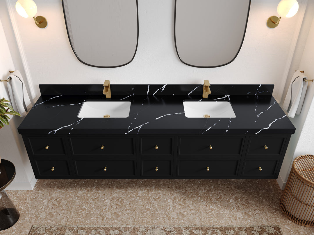 Roswell Floating 84 in. W x 22 in. D Double Sink Bathroom Vanity