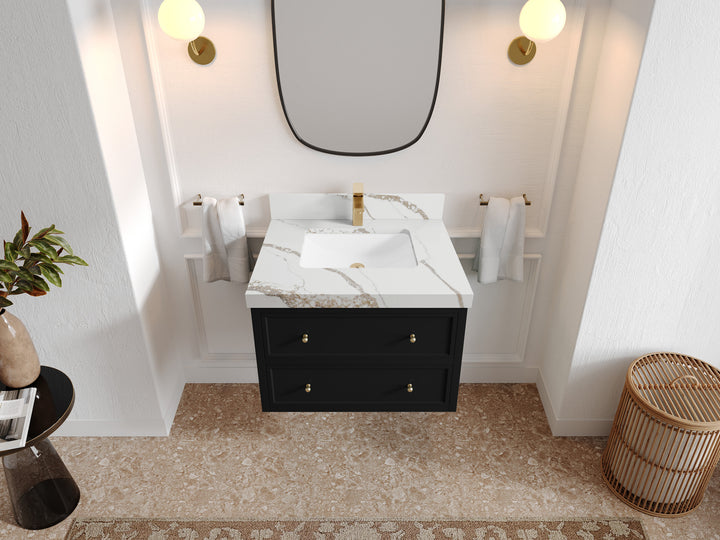 Roswell Floating 30 in. W x 22 in. D Single Sink Bathroom Vanity - photo 14