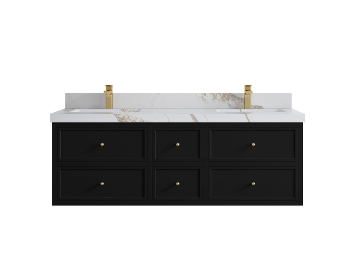Roswell Floating 60 in. W x 22 in. D Double Sink Bathroom Vanity - photo 15