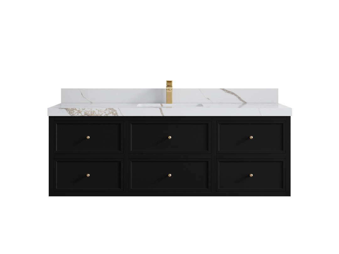 Roswell Floating 60 in. W x 22 in. D Single Sink Bathroom Vanity