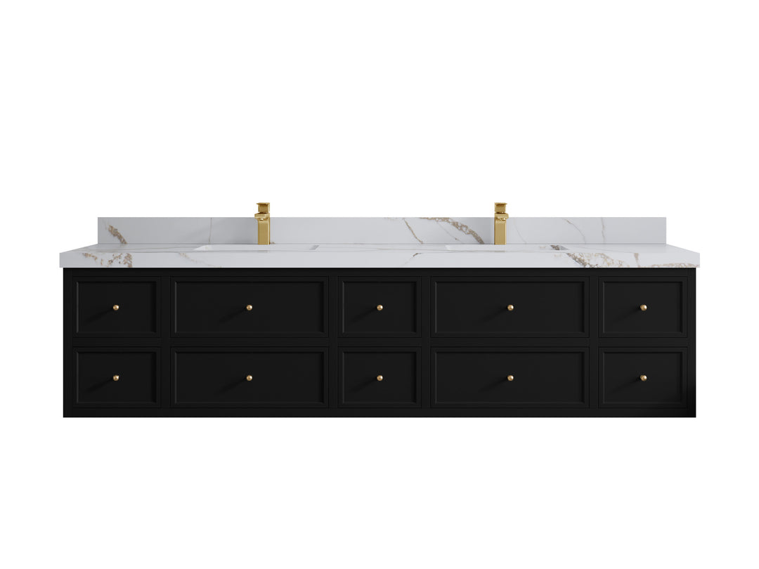 Roswell Floating 84 in. W x 22 in. D Double Sink Bathroom Vanity