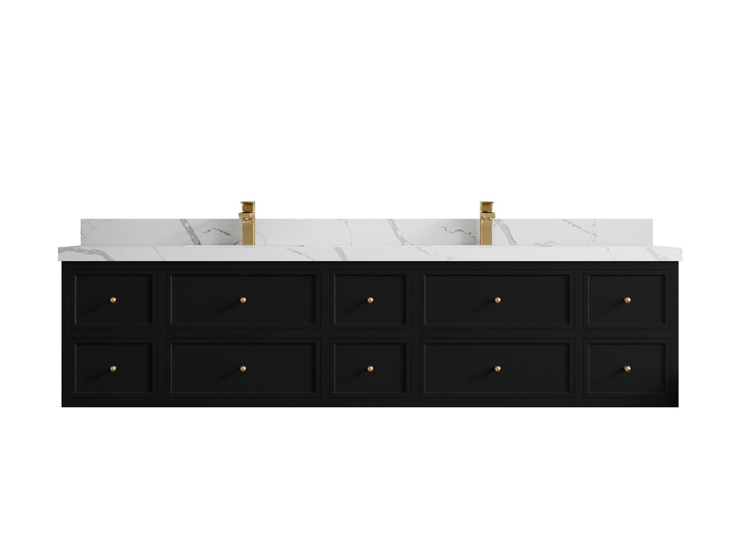 Roswell Floating 84 in. W x 22 in. D Double Sink Bathroom Vanity