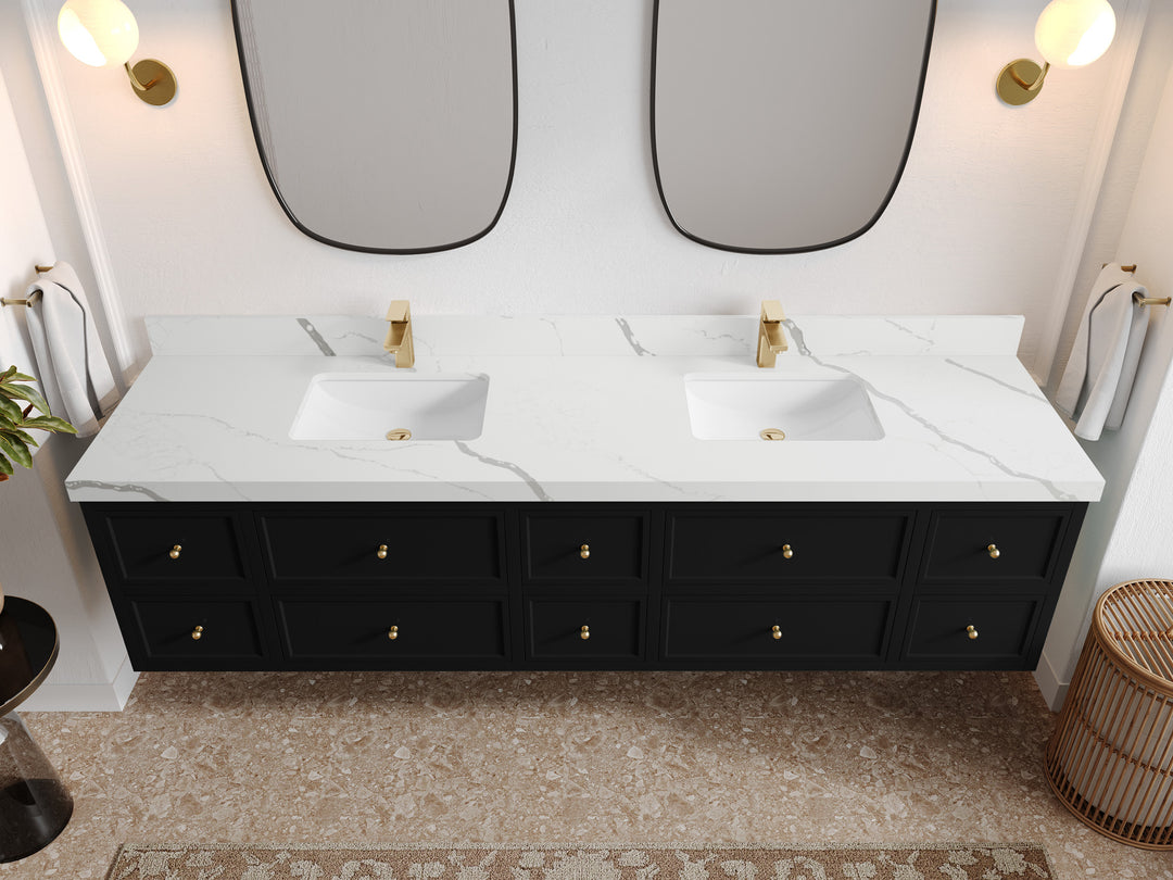 Roswell Floating 84 in. W x 22 in. D Double Sink Bathroom Vanity