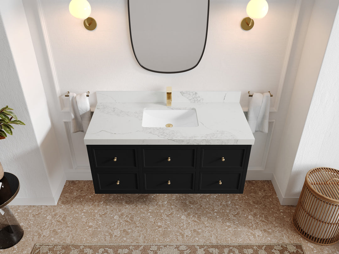 Roswell Floating 48 in. W x 22 in. D Single Sink Bathroom Vanity