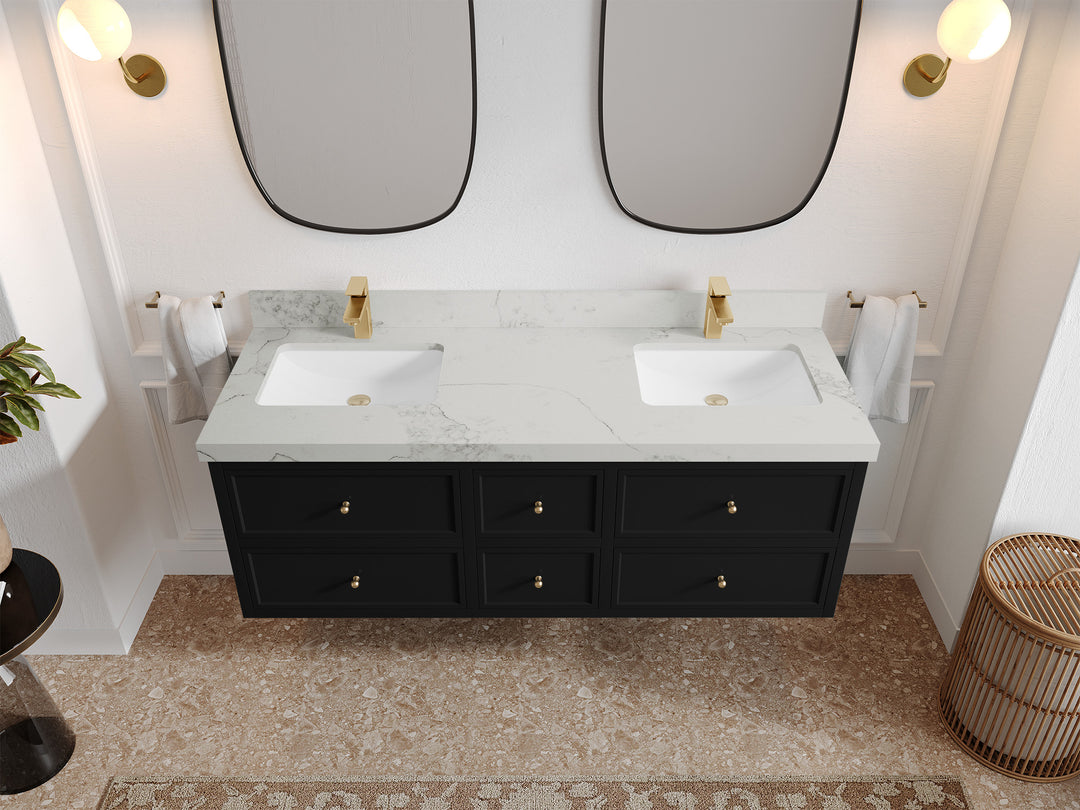 Roswell Floating 60 in. W x 22 in. D Double Sink Bathroom Vanity