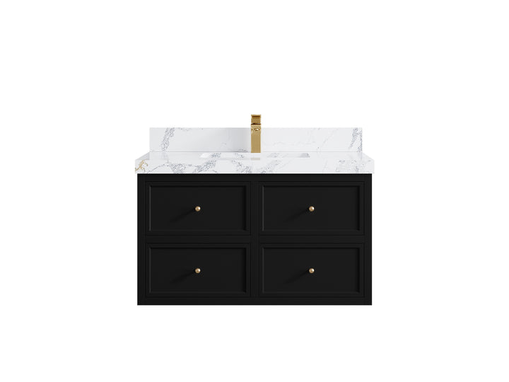 Roswell Floating 36 in. W x 22 in. D Center Sink Bathroom Vanity - photo 21