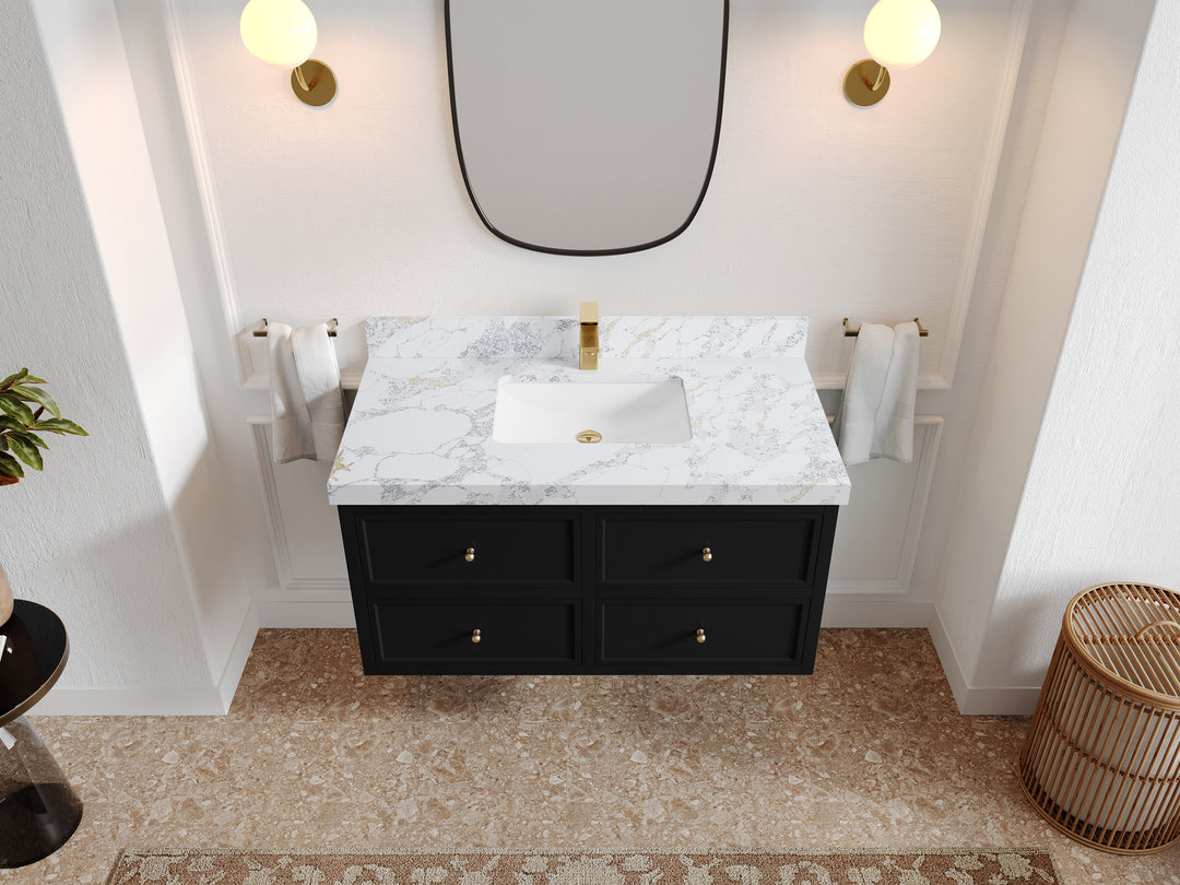 Roswell Floating 42 in. W x 22 in. D Single Sink Bathroom Vanity