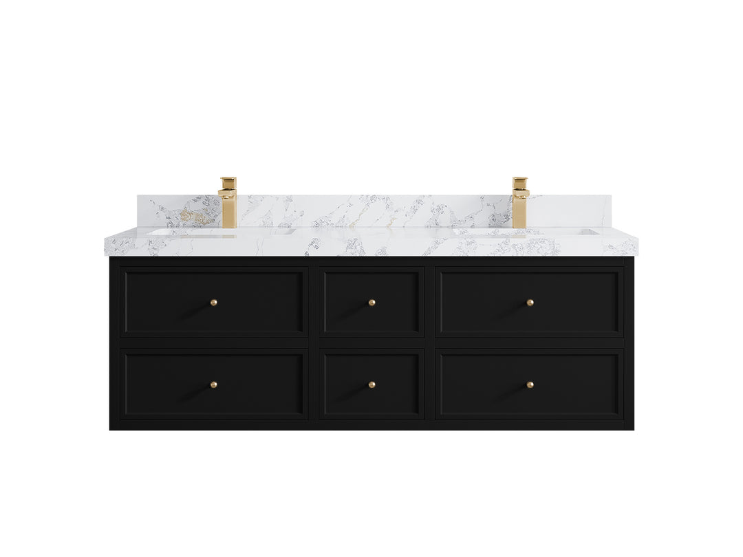 Roswell Floating 60 in. W x 22 in. D Double Sink Bathroom Vanity