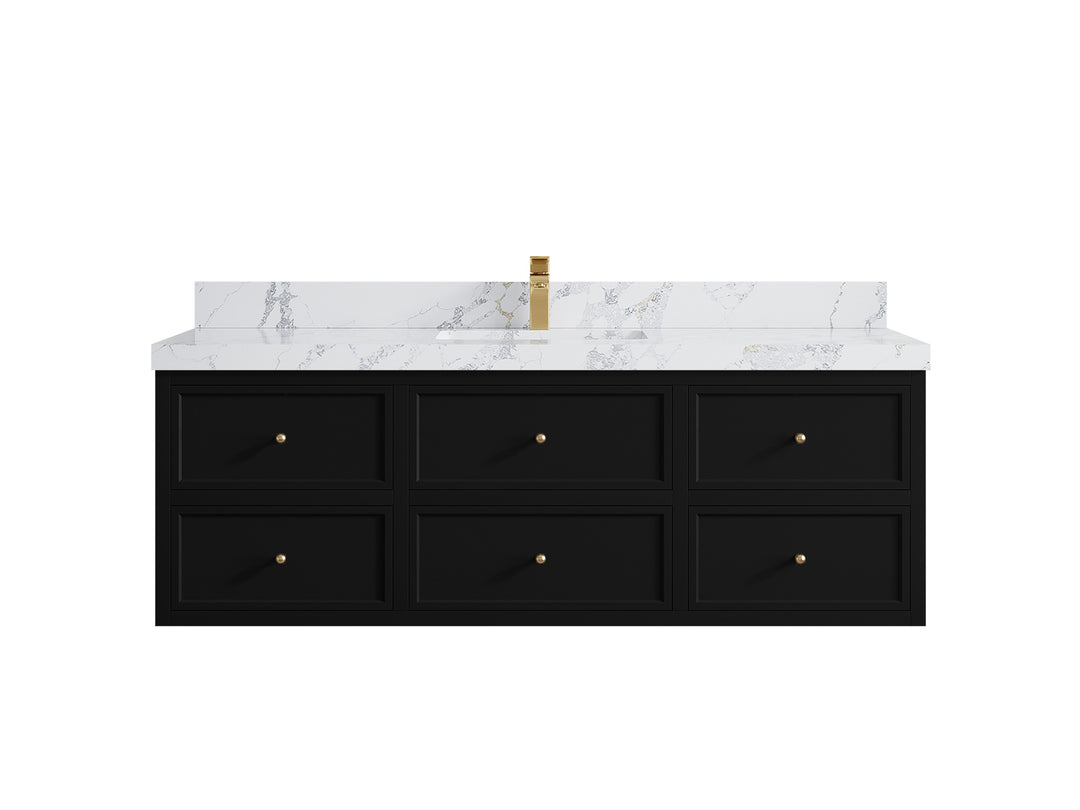Roswell Floating 60 in. W x 22 in. D Single Sink Bathroom Vanity
