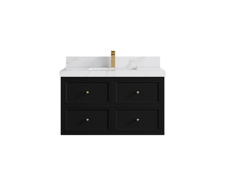 Roswell Floating 36 in. W x 22 in. D Center Sink Bathroom Vanity - photo 23