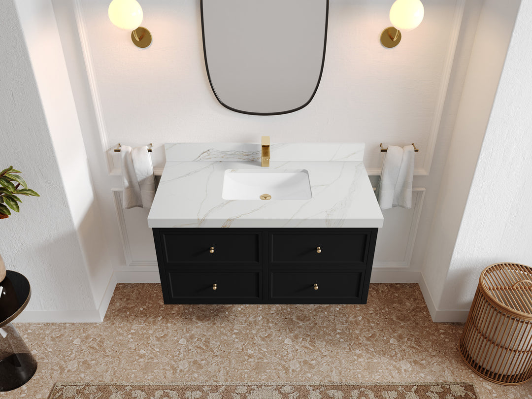 Roswell Floating 42 in. W x 22 in. D Single Sink Bathroom Vanity