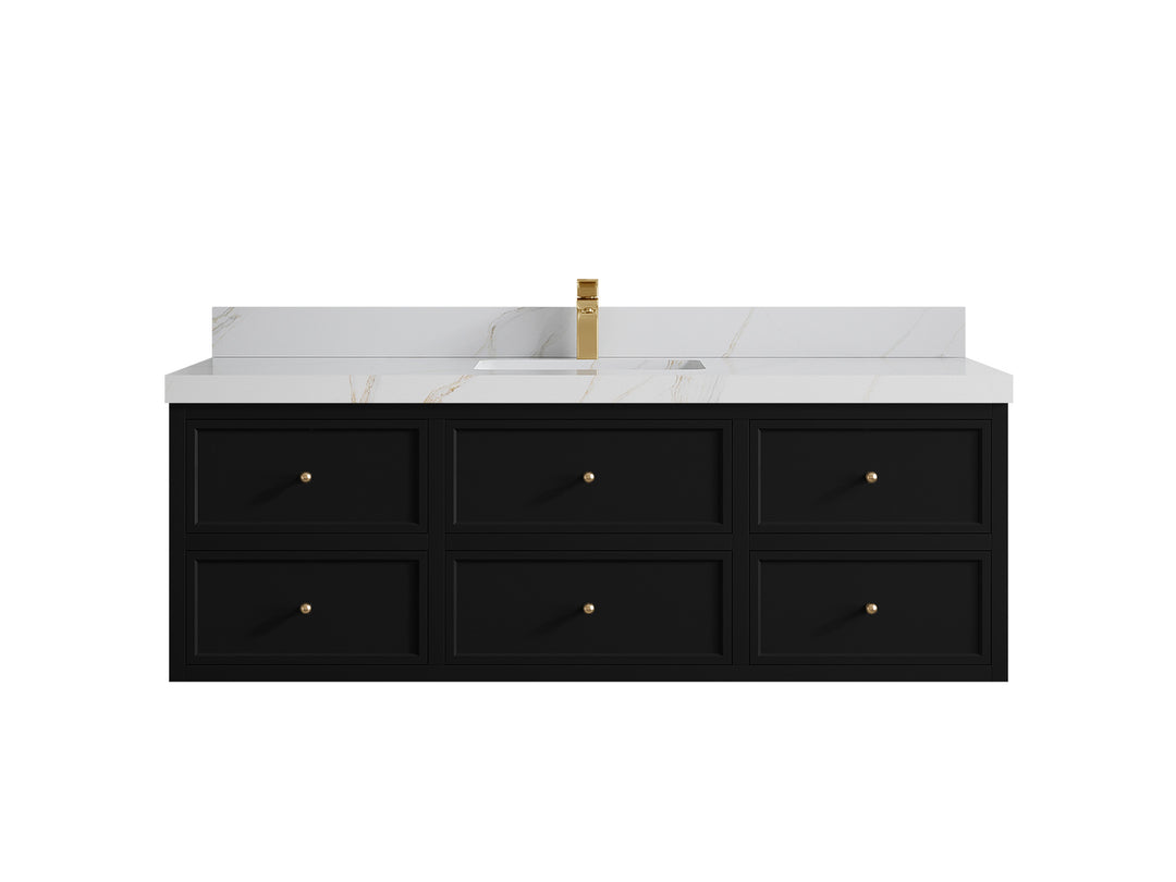 Roswell Floating 60 in. W x 22 in. D Single Sink Bathroom Vanity
