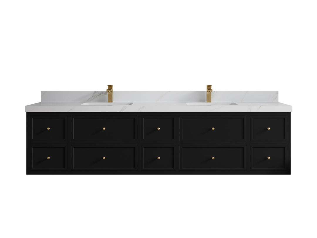 Roswell Floating 84 in. W x 22 in. D Double Sink Bathroom Vanity