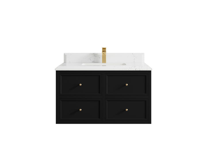 Roswell Floating 36 in. W x 22 in. D Center Sink Bathroom Vanity - photo 27