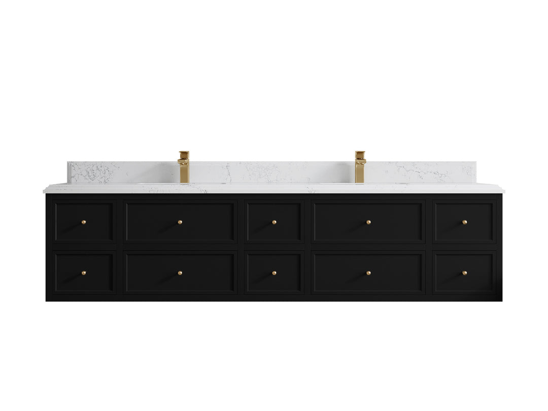 Roswell Floating 84 in. W x 22 in. D Double Sink Bathroom Vanity