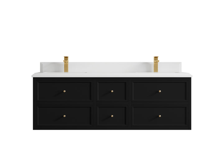 Roswell Floating 60 in. W x 22 in. D Double Sink Bathroom Vanity - photo 29