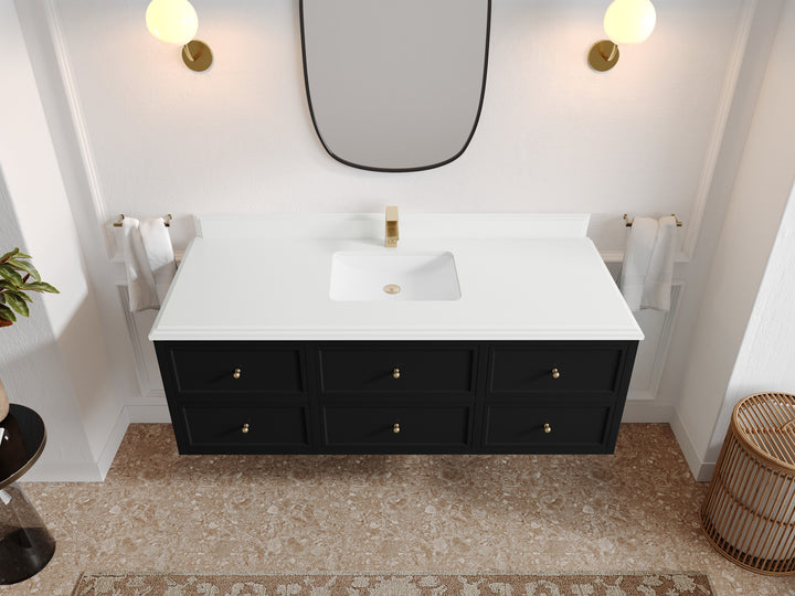 Roswell Floating 60 in. W x 22 in. D Single Sink Bathroom Vanity - photo 28
