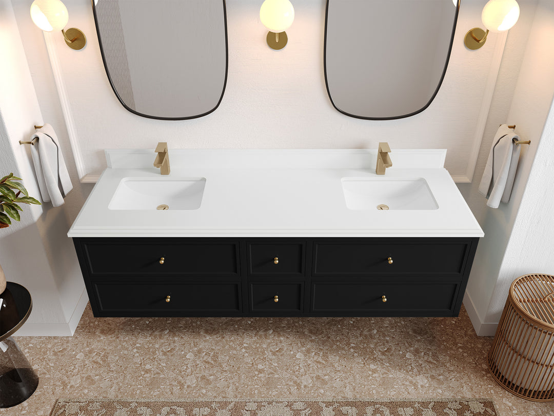 Roswell Floating 72 in. W x 22 in. D Double Sink Bathroom Vanity