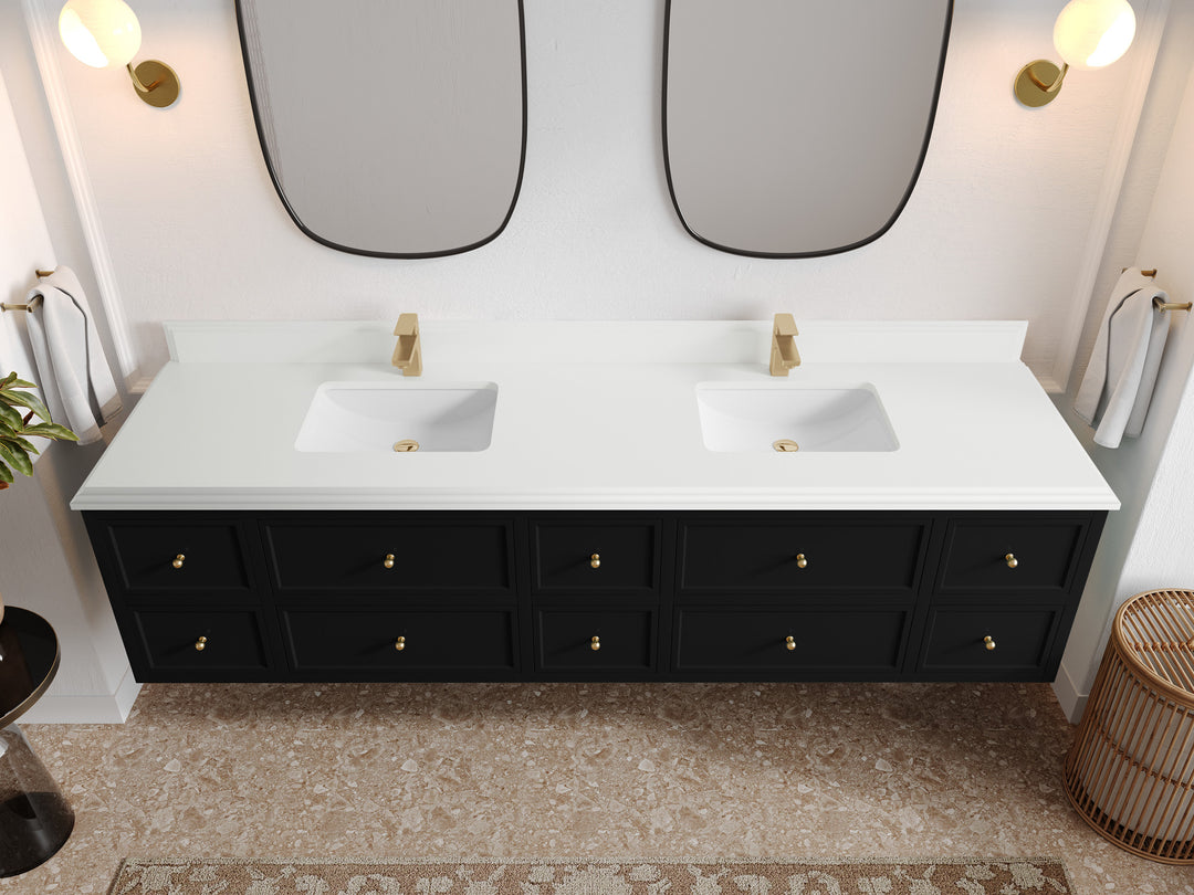 Roswell Floating 84 in. W x 22 in. D Double Sink Bathroom Vanity