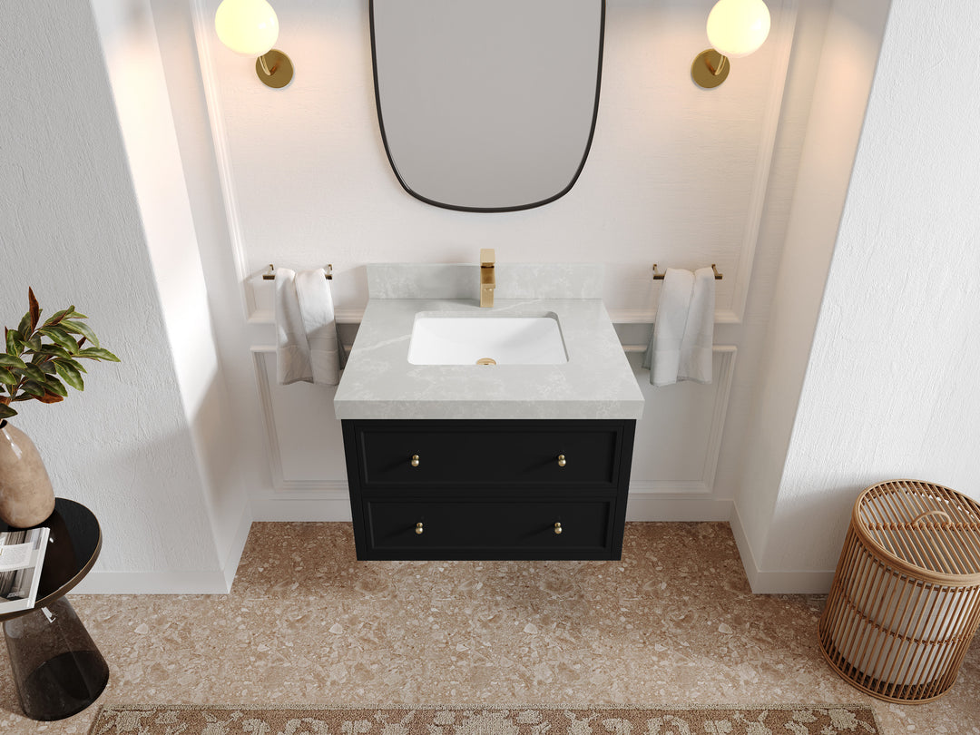Roswell Floating 30 in. W x 22 in. D Single Sink Bathroom Vanity