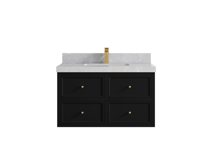 Roswell Floating 36 in. W x 22 in. D Center Sink Bathroom Vanity - photo 31