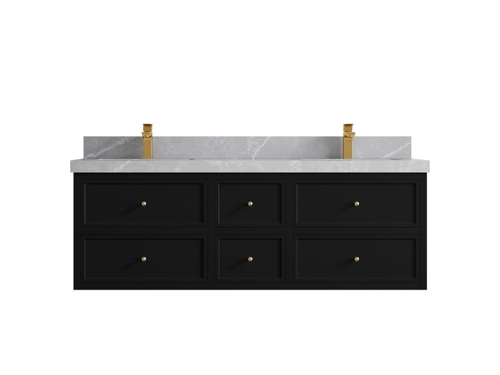 Roswell Floating 60 in. W x 22 in. D Double Sink Bathroom Vanity - photo 33