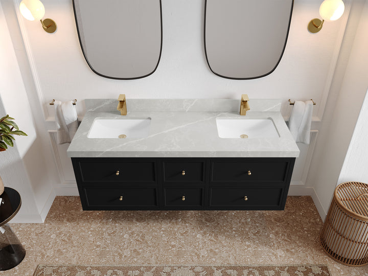 Roswell Floating 60 in. W x 22 in. D Double Sink Bathroom Vanity - photo 32