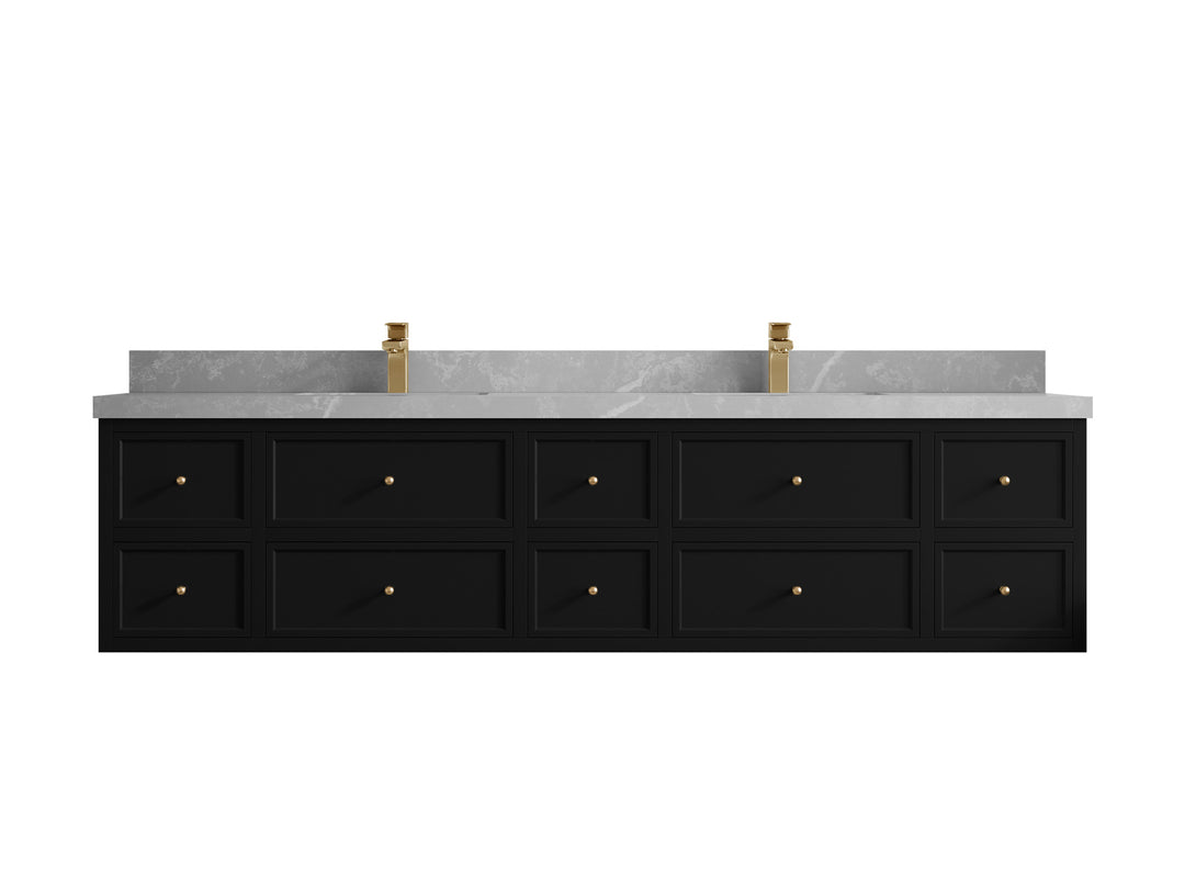 Roswell Floating 84 in. W x 22 in. D Double Sink Bathroom Vanity