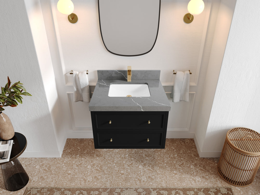 Roswell Floating 30 in. W x 22 in. D Single Sink Bathroom Vanity