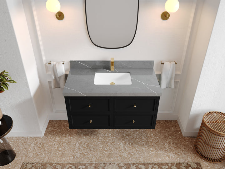 Roswell Floating 42 in. W x 22 in. D Single Sink Bathroom Vanity - photo 34