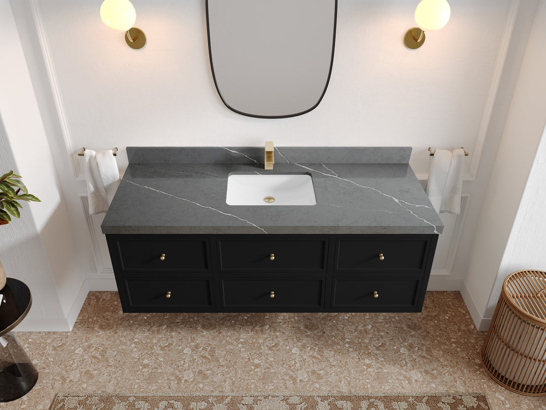 Roswell Floating 60 in. W x 22 in. D Single Sink Bathroom Vanity