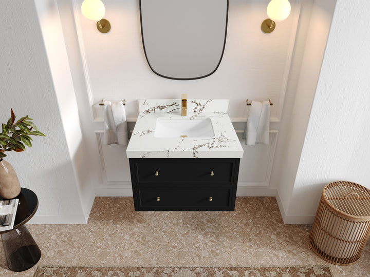 Roswell Floating 30 in. W x 22 in. D Single Sink Bathroom Vanity - photo 36
