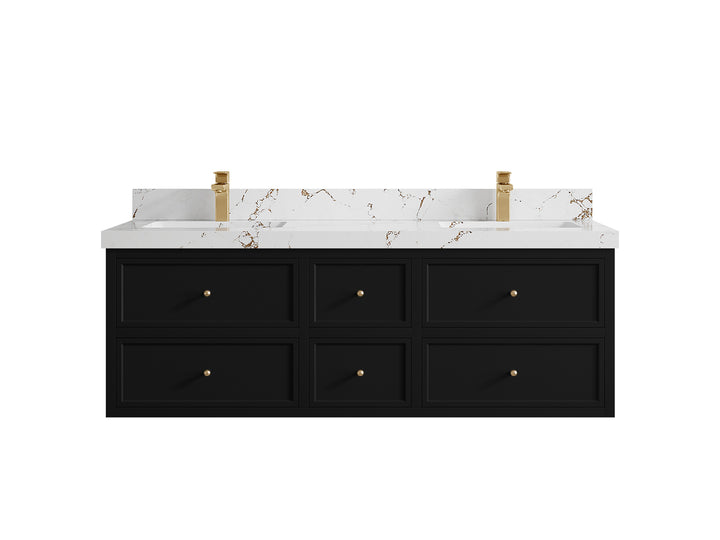 Roswell Floating 60 in. W x 22 in. D Double Sink Bathroom Vanity - photo 37