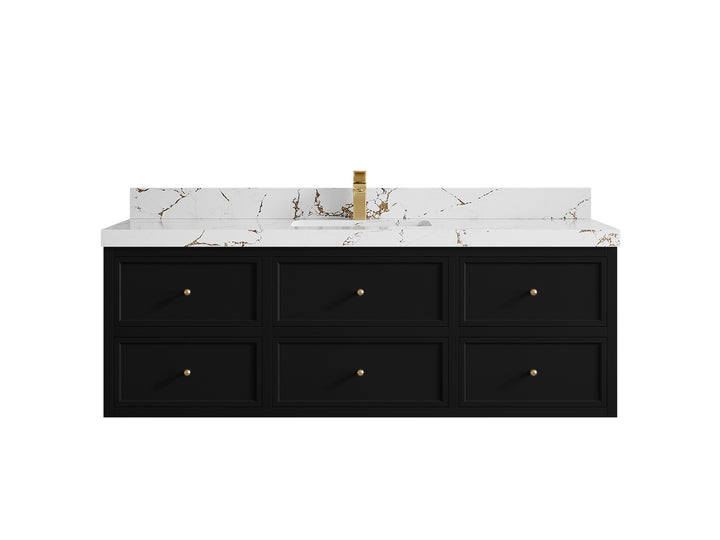 Roswell Floating 60 in. W x 22 in. D Single Sink Bathroom Vanity - photo 37