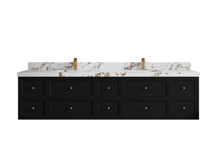Roswell Floating 84 in. W x 22 in. D Double Sink Bathroom Vanity - photo 37