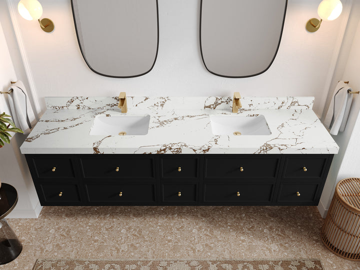 Roswell Floating 84 in. W x 22 in. D Double Sink Bathroom Vanity - photo 36