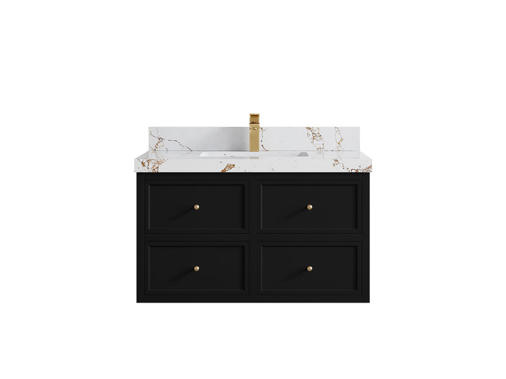 Roswell Floating 36 in. W x 22 in. D Center Sink Bathroom Vanity - photo 37