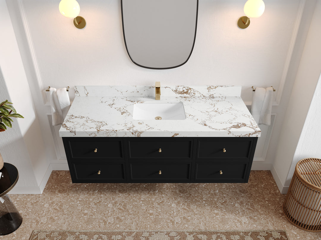 Roswell Floating 60 in. W x 22 in. D Single Sink Bathroom Vanity