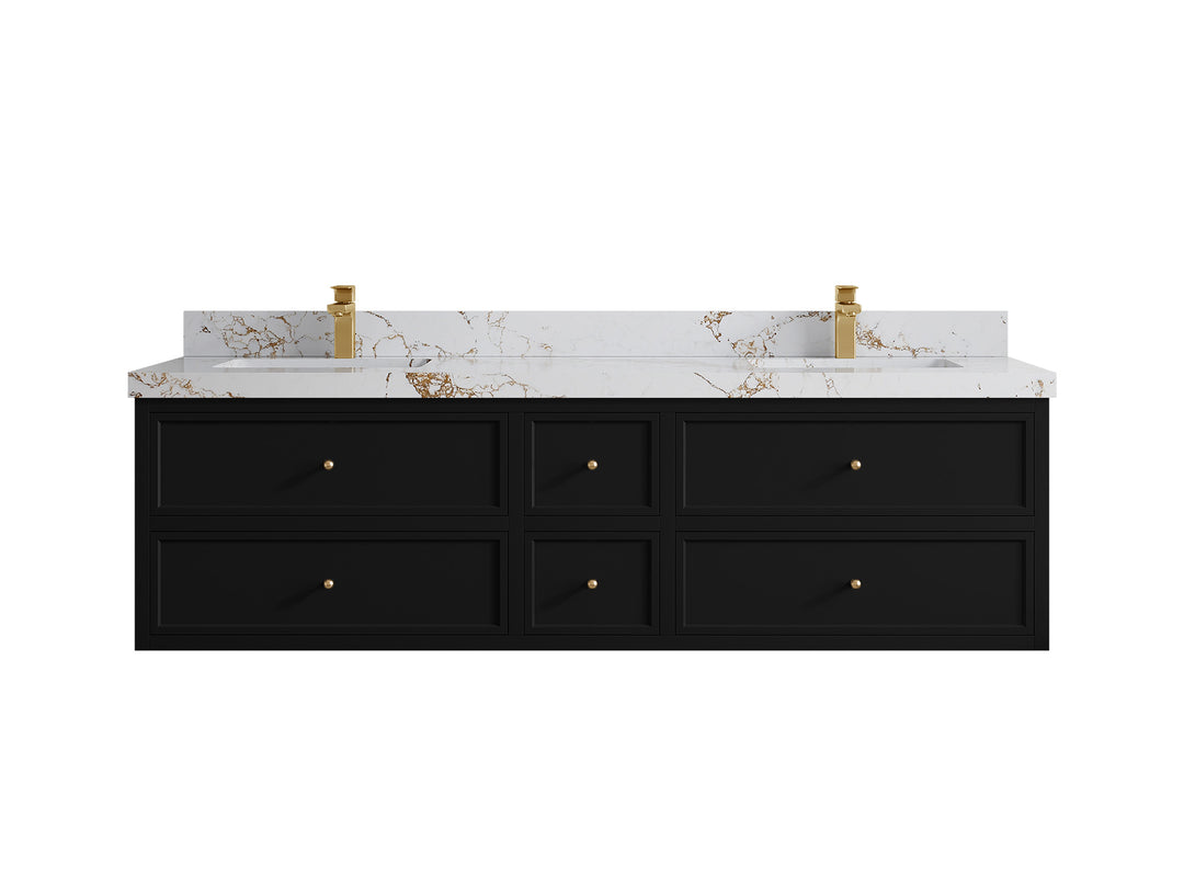 Roswell Floating 72 in. W x 22 in. D Double Sink Bathroom Vanity