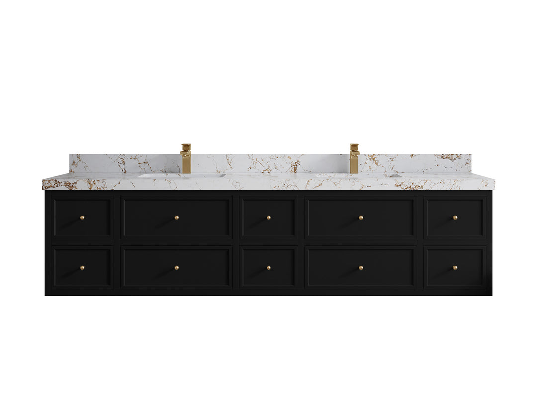 Roswell Floating 84 in. W x 22 in. D Double Sink Bathroom Vanity